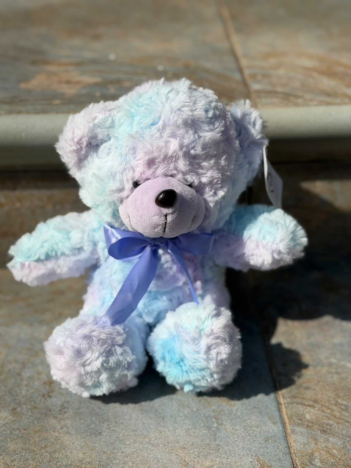Blue and lilac teddy bear